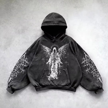 Gothic Graphic Print Hoodie