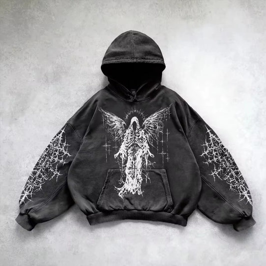 Gothic Graphic Print Hoodie