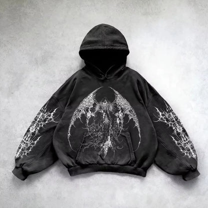 Gothic Graphic Print Hoodie