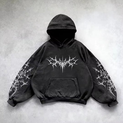 Gothic Graphic Print Hoodie