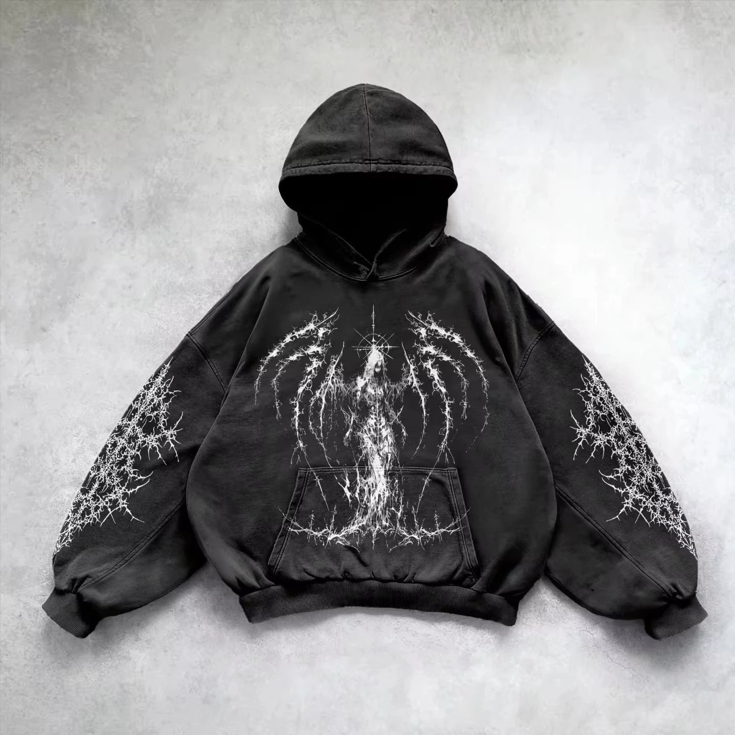 Gothic Graphic Print Hoodie