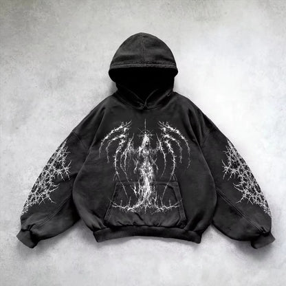 Gothic Graphic Print Hoodie